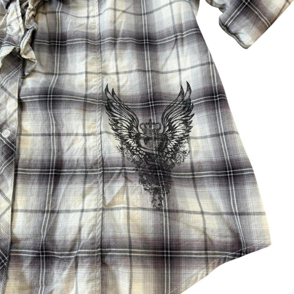 Torrid Plaid Ruffle Button-Down / Eagle Graphic S… - image 6